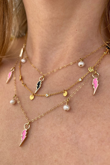 SATURDAY NIGHT FEVER NECKLACE- BUBBLEGUM